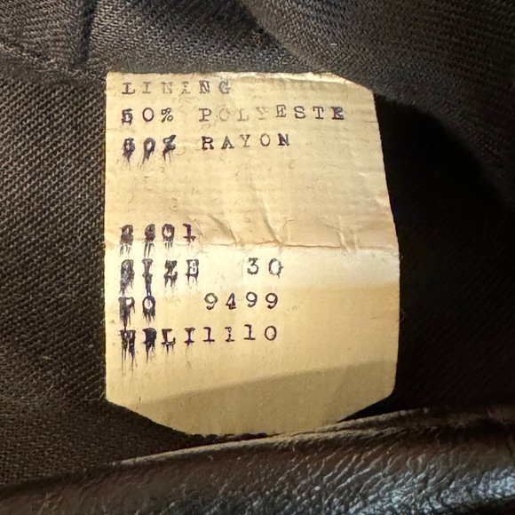 Brooks Black Genuine Leather Pants Size 30 - Picture 8 of 8